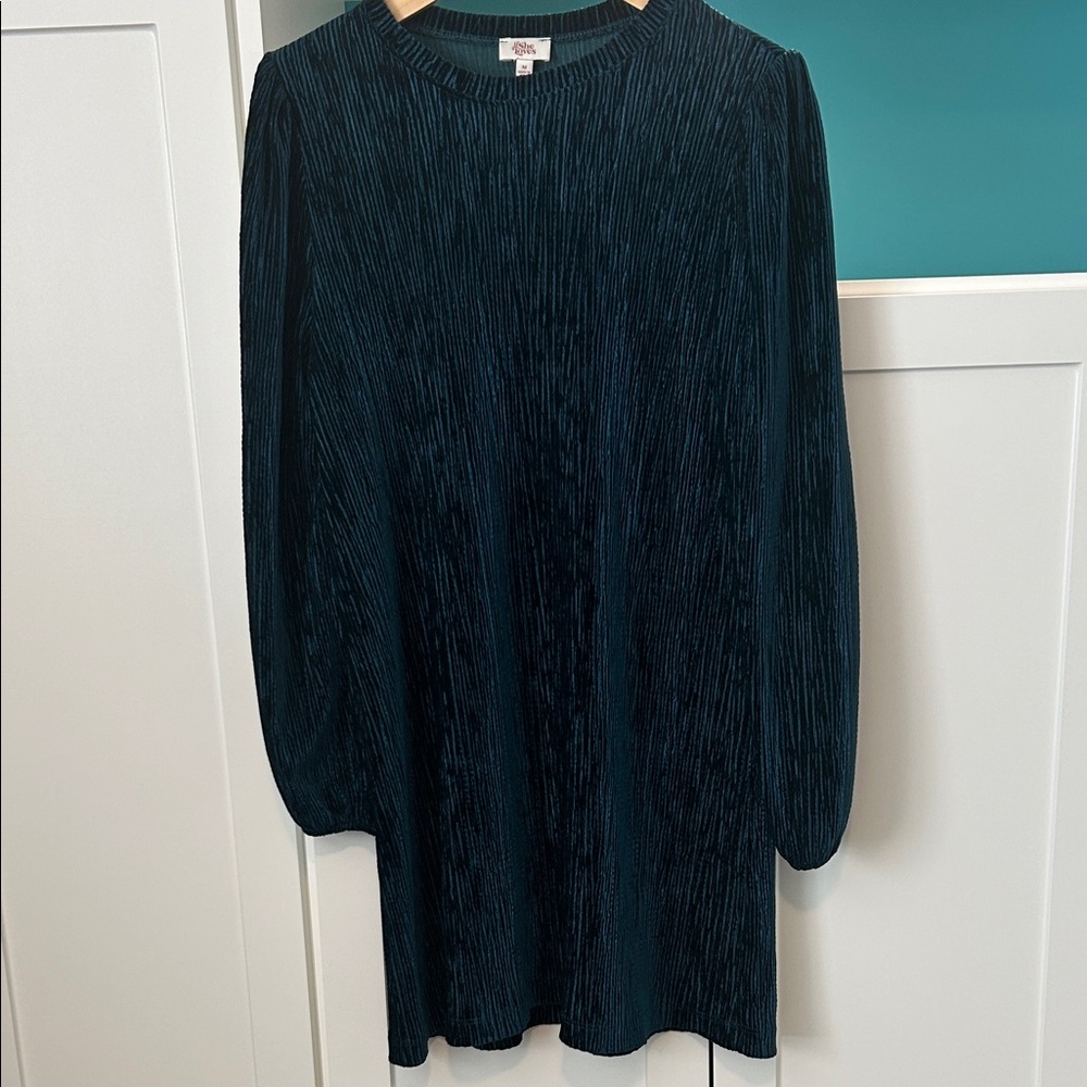 Elegant Long Sleeve Dress in Teal
